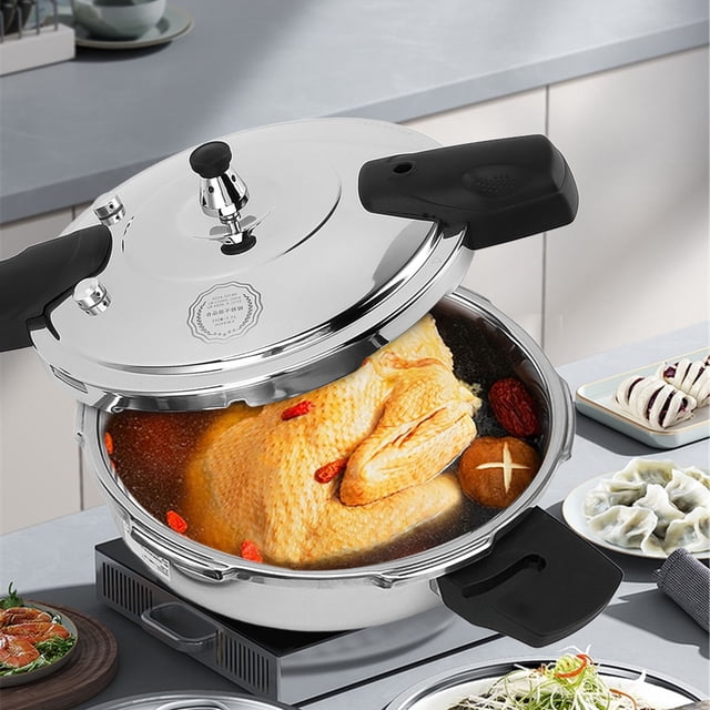 Stainless Steel Pressure Cooker, 80KPA Rapid Heat Conduction, Multifunctional Design for Electric Gas Stoves, Valve