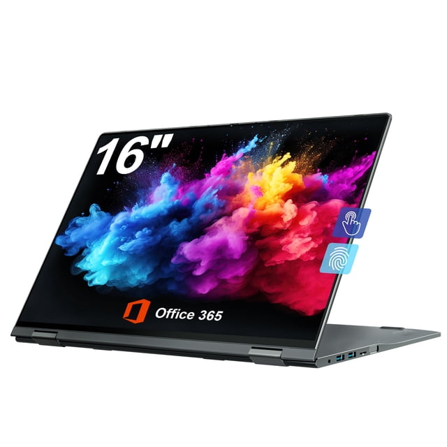 Jumper 16in 2 in 1 Laptop Touchscreen Windows 11, 4GB DDR4 64GB ROM Laptops Convertible Tablet Computer, 4-Core Intel N95 Processor (up to 3.4GHz), 360° Flip, 1yr Office 365 Free
