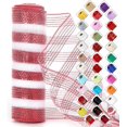 thumbnail image 1 of Mesh Ribbon for Wreaths 10 Inch x 30 Foot Wreath Mesh Rolls with Shiny Metallic Foil for Easter Christmas Party Wedding Home Decor DIY Craft Projects and Gift Wrapping, 1 of 7