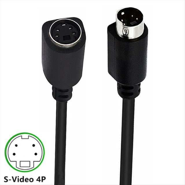 90 Degree Bend Mini DIN 4Pin Male to Female S-Video 4-Pin SVHS Camera DVR, , DVD Player Video Connection Cable A