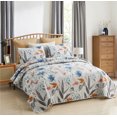 thumbnail image 3 of JML Quilt Set 3 Piece, Embossed Bedspread Bedding Set with 2 Shams, Queen, Colorful Floral, 3 of 6
