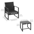 thumbnail image 3 of Outsunny 3PCS Patio Rotin Chaise et Table ensemble, 3 of 10