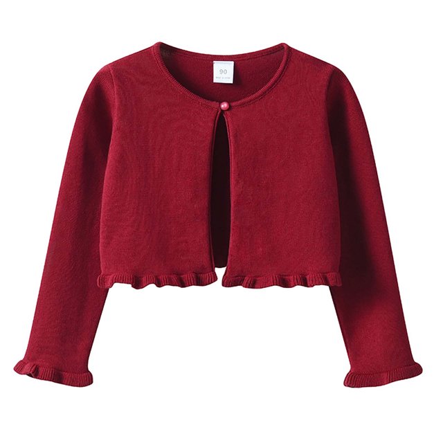 RXIRUCGD Veste Décontractée à Capuche pour Enfants avec Nœud, Boutons, Perforation, Col Rond, Manches Longues (Rouge, Taille : 5-6 Ans)