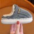 thumbnail image 4 of RXIRUCGD Winter Children Add Plush Non-slip Keep Warm Home Cotton Slippers( Gray, Size:30 ), 4 of 8