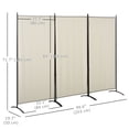thumbnail image 3 of HOMCOM 6' 3 Panel Room Divider, Double Hinged Privacy Screen, Beige, 3 of 10