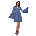 thumbnail image 1 of Moomaya Robe à Manches Longues Évasées pour Femmes, Décontractée, Imprimée, d'Été, Plissée, Kurta, 1 of 6
