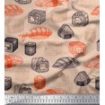 thumbnail image 1 of Soimoi Rayon Fabric Grains & Fish Food Printed Fabric 1 Yard 42 Inch Wide, 1 of 3