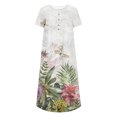 thumbnail image 4 of SMihono Robe d'Été pour Femmes Grande Taille Mode Femmes Été Imprimé Décontracté Col en V Bouton Manches Courtes Vacances Poches Robe, 4 of 5