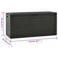 thumbnail image 4 of vidaXL Garden Storage Box Anthracite 116x44x55 cm, 4 of 5