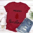 thumbnail image 4 of Haut de Sapin de Noël Femme Décontracté Col Rond Manches Courtes T-shirt Imprimé Sapin de Noël Haut, 4 of 6