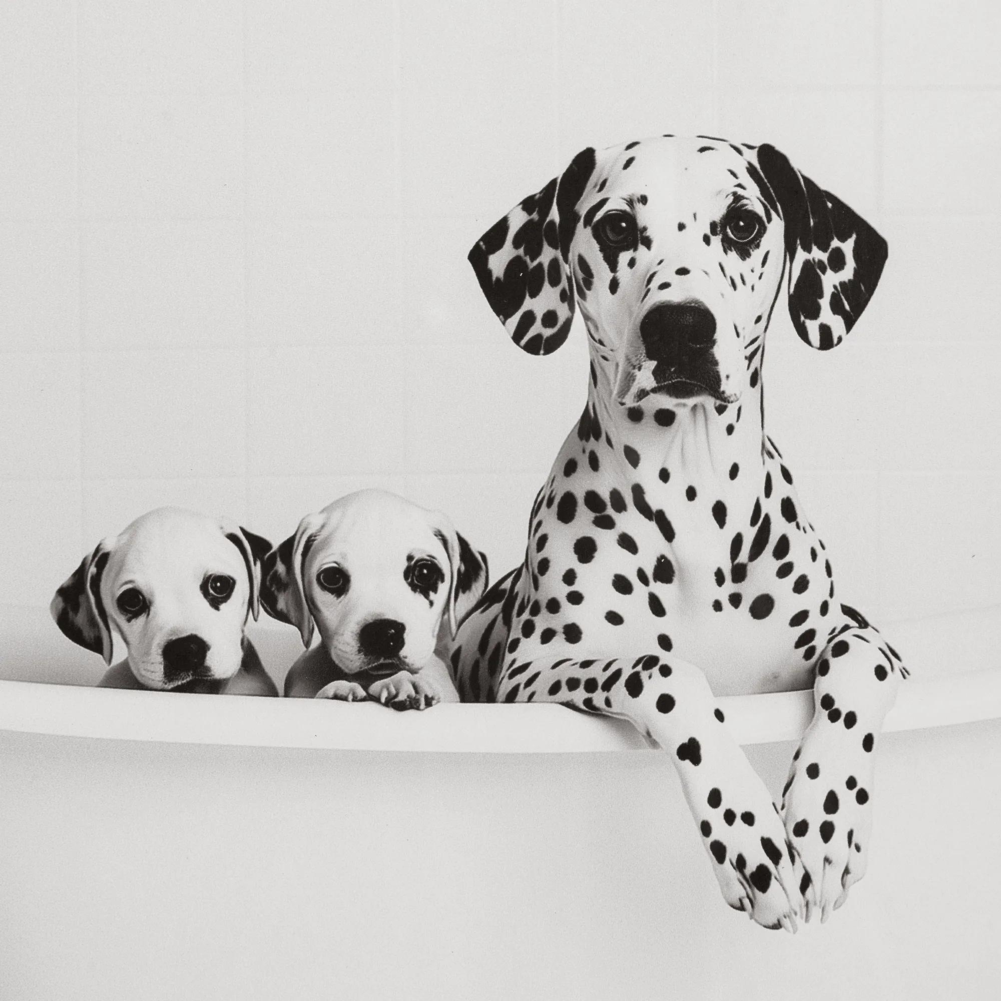 Bouclair dalmatien dans bain cadre mural