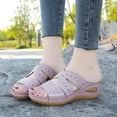 thumbnail image 1 of Dvkptbk Sandales Femmes Sandales Multicolores Brodées pour Femmes avec Semelle Compensée à Bout Ouvert Chaussures à Plateforme Chaussures pour Femmes, 1 of 9