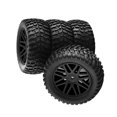thumbnail image 3 of MERIGLARE 4 Pieces 1/10 RC Off Road Tires and Wheels Good Grip Wheel Rim and Tires Set black, 3 of 9