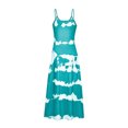 thumbnail image 3 of Daeful Robes Maxi Teinture sur Nœuds Longue Robe Sans Manches Robe d'Été Kaftan Ample Col en V Bleu Ciel S, 3 of 7