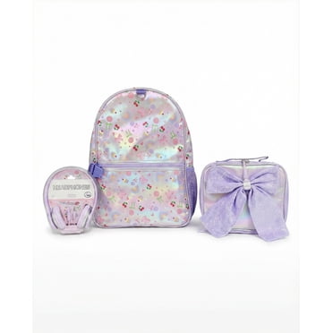 Schoolyard Vibes Cottage Core 17" 3 Piece Backpack Set with Headphones and Kids Lunch Box, Back to School Supplies