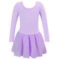 thumbnail image 1 of Cowsor Justaucorps de Base à Manches Longues pour Filles avec Jupe, Robe Tutu de Danse Ballet pour Enfant, 1 of 4