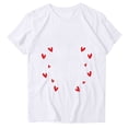 thumbnail image 2 of Aufmer 4 Pcs Women's Printed Short Sleeve Tee, Casual Round Neck T-Shirt with Fashion Pattern, Soft Polyester Top for Spring Summer, Versatile Daily Wear for Various Occasions(White), 2 of 3