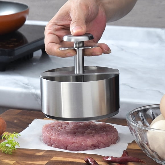 Stainless Steel Meat Patty Press for Homemade Hamburger Patties | Manual Burger Press for Uniform Thickness | Kitchen Tool for Beef, Chicken, Turkey, and Veggie Patties | Easy To Clean and Reusable