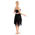 thumbnail image 2 of iiniim Robe de Danse Moderne Lyrique pour Femmes Costume de Danse à Bretelles Spaghetti Robe de Danse Athlétique Noire TG, 2 of 7