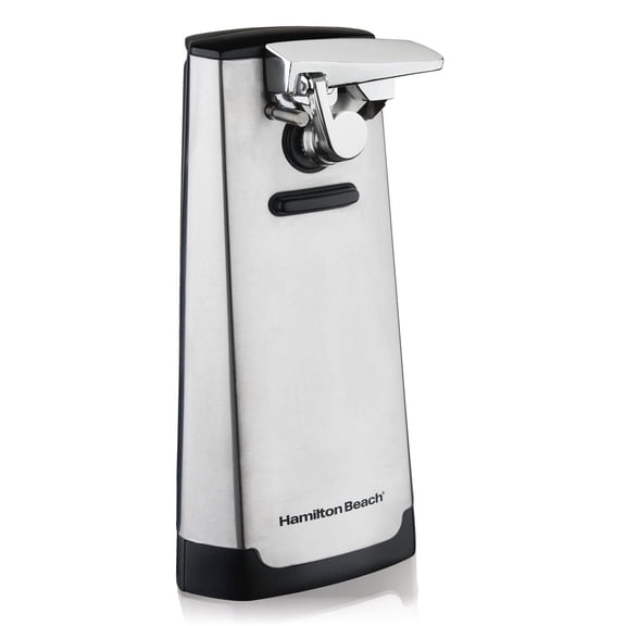 Hamilton Beach Ouvre-boîte électrique extra haut en acier inoxydable avec arrêt automatique et aiguiseur de couteaux, 76700C