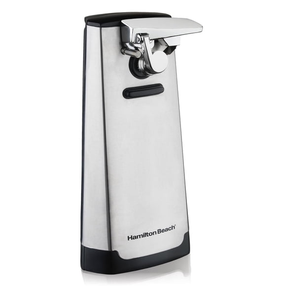 Hamilton Beach Ouvre-boîte électrique extra haut en acier inoxydable avec arrêt automatique et aiguiseur de couteaux, 76700C