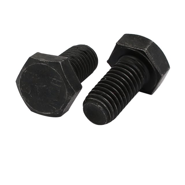 Unique Bargains 8.8 Grade M10x20mm Full Threaded Left Hand Thread Hex Head Bolt Black 2pcs