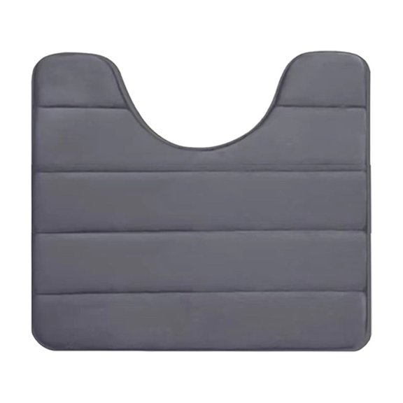 Tapis de Bain pour Salle de Bain, Tapis de Bain en Mousse en Forme de U Tapis de Toilette Tapis de Salle de Bain Doux Confortable Absorption d'Eau Antidérapant Épais Lavable en Machine Séchage Plus Facile Foncé