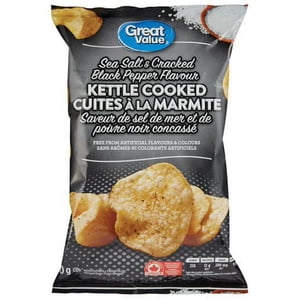 Great Value Sea Salt and Cracked Black Pepper Kettle Cooked Potato Chips
