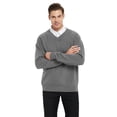 thumbnail image 3 of TOPTIE Chandail à Manches Longues en Coton pour Hommes Col en V Basique Conçu, 3 of 8
