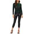 thumbnail image 2 of INSPIRE CHIC Haut pour Femme à Manches Longues Scintillant Pailleté Brillant Métallisé Hauts TP Vert, 2 of 7