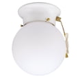 thumbnail image 1 of Westinghouse Lighting One-Light Indoor Flush-Mount Ceiling Fixture with pull chain - White Glass Globe, 1 of 2