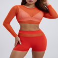 thumbnail image 4 of Ensemble de Plage Élégant pour Femmes Crop Top en Maille Transparente + Shorts, 4 of 9