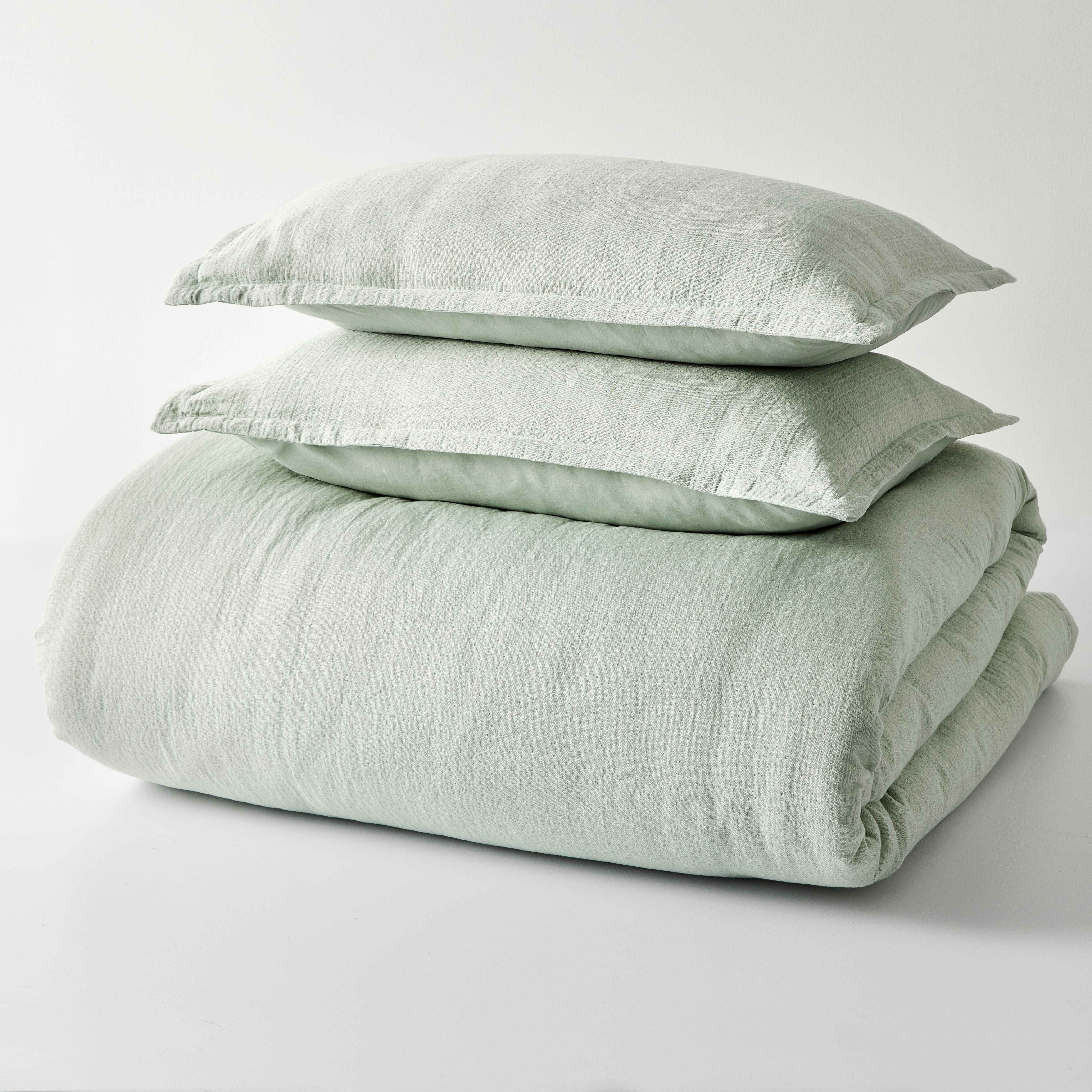 Better Homes & Gardens 3-Piece Soft Sea Crinkled Gauze Duvet Set, Adult Double/Queen