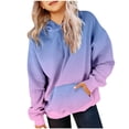 thumbnail image 1 of MIASHUI Girls Sweatshirt Tops Gradient Long Sleeve Oversized Hoodies Pullover,Sky Blue,3-4 Years, 1 of 1
