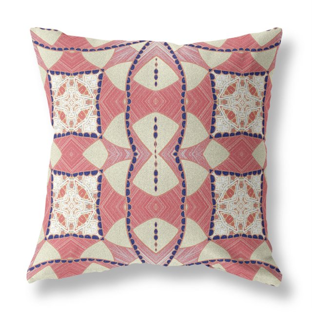 Amrita Sen CAPL501BrCDS-ZP-20x20 Sprays Cosmiques en Tissu Large Intérieur Extérieur Oreiller Zippé Rouge Jaune Blanc