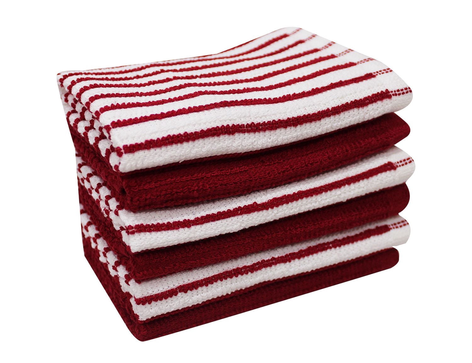 Lot de 6 torchons à vaisselle Hometrends Bar Mop, 100 % coton, rouges