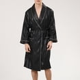 thumbnail image 1 of LSLJS Hommes Uni Décontracté Manches Longues à Lacets Rayé Maison Poche Longue Robe de Pyjama Shorts, Peignoirs Cadeaux pour Hommes, 1 of 7