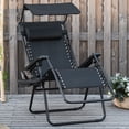 thumbnail image 2 of Outsunny Foldable Lounge Chair with Canopy Shade, Side Tray, Cup Holder, 2 of 10