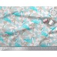 thumbnail image 2 of Soimoi Moss Georgette Fabric Camouflage Texture & Flamingo Bird Printed Fabric 1 Yard 42 Inch Wide, 2 of 3