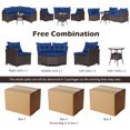 thumbnail image 4 of Gymax 4PCS Wicker Patio Sofa Set Rattan Outdoor Furniture Set w/ Navy Cushions, 4 of 6