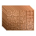 thumbnail image 1 of FASÃ„DE Traditional Style/Pattern 1 Decorative Vinyl 18in x 24in Backsplash Panel in Polished Copper (5 Pack), 1 of 15