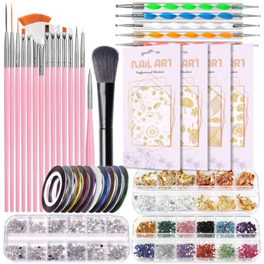 Nail Brushes for Nail Art, Nail Art Kit, Nail Art Brush, Nail Rhinestones,