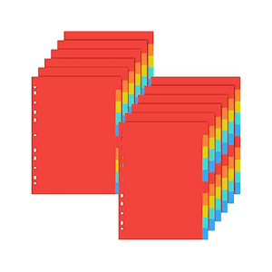 3 Diviseurs Binder Bring avec onglets Taille de la lettre Diviseur notebook 5 Colors Diviseurs en plastique Binder pour les fichiers de sujets scolaires