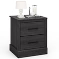 thumbnail image 1 of Costway 2 Drawer Nightstand Bedside Table Compact Sofa End Table Dark Grey Oak, 1 of 8