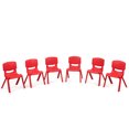 thumbnail image 2 of Patiojoy 6-Piece Plastic Kids Chair Modern Stackable Learning Chairs Red, 2 of 10
