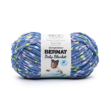 Bernat® Baby Blanket™ #6 Super Bulky Polyester Yarn, Blue Jean Dot 10.5oz/300g 220 Yards