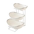 thumbnail image 1 of GROWTH TANK Ceramic Fruit Bowl for Kitchen Counter Decorative for Fruits Cupcake Candies 3 Layers, 1 of 9