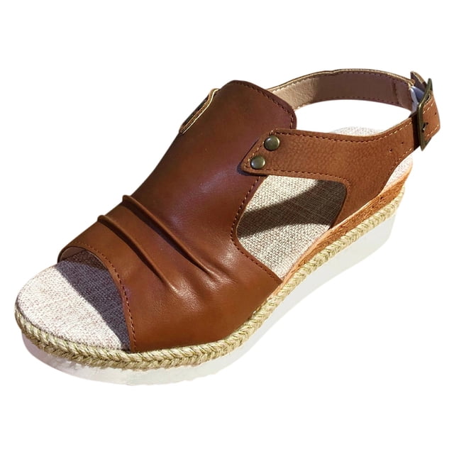 Kcodviy Sandales de Récupération à Bout Ouvert à Bride Arrière pour Femmes Sandales pour Femmes Vacances Chaussures Bohèmes Sandales de Douche Sandales Compensées pour Femmes