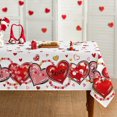 thumbnail image 1 of Valentine''s Day Tablecloth 60×60 Inch Square, Love Hearts Red Washable Table Cover for Party Picnic Dinner Decor, 1 of 6