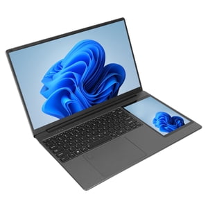 Ordinateur portable double écran, 15.6in UHD 16GB 7in écran tactile Ordinateur portable, 2.9GHz Quad Core 7000mAh Ordinateur portable avec caméra pour les affaires, bureau 100-240V